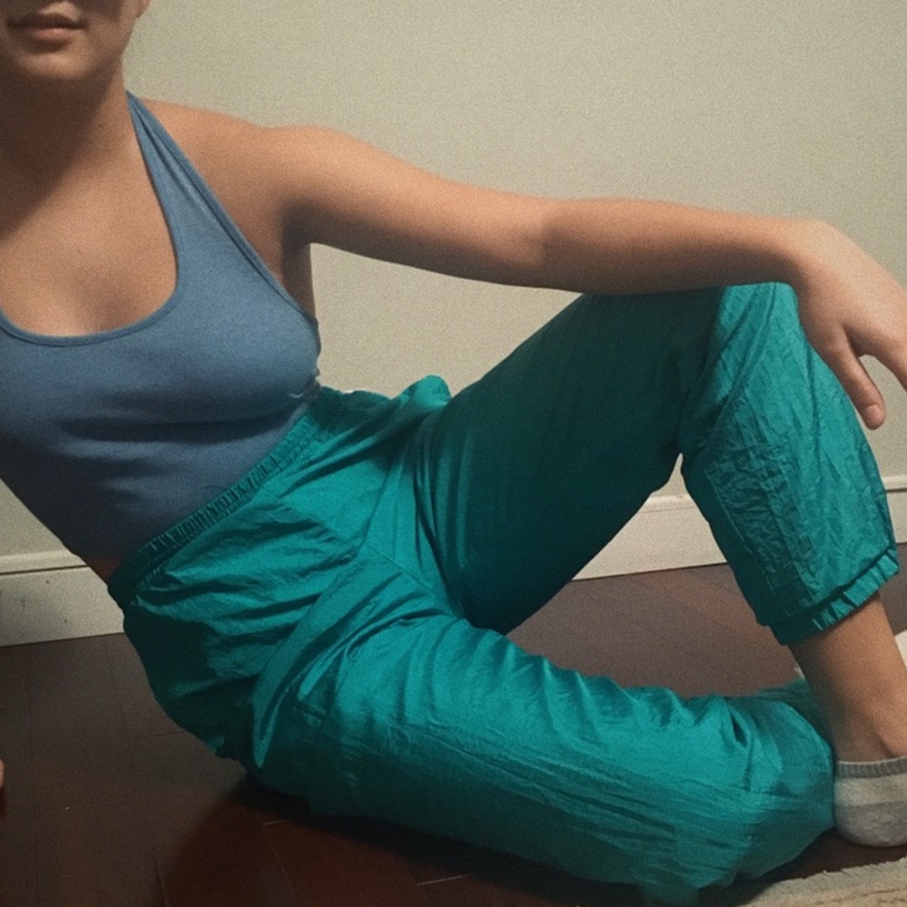 Turquoise track pants
